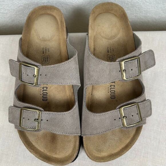 Project Cloud Womens Sz 9 leather adjustable Arizona style cork sole sandals - Picture 2 of 10
